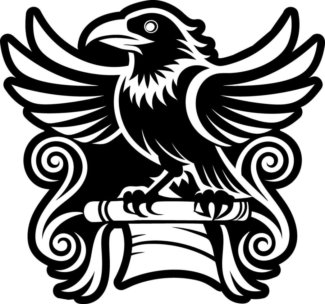 A filled style icon of raven symbol vector