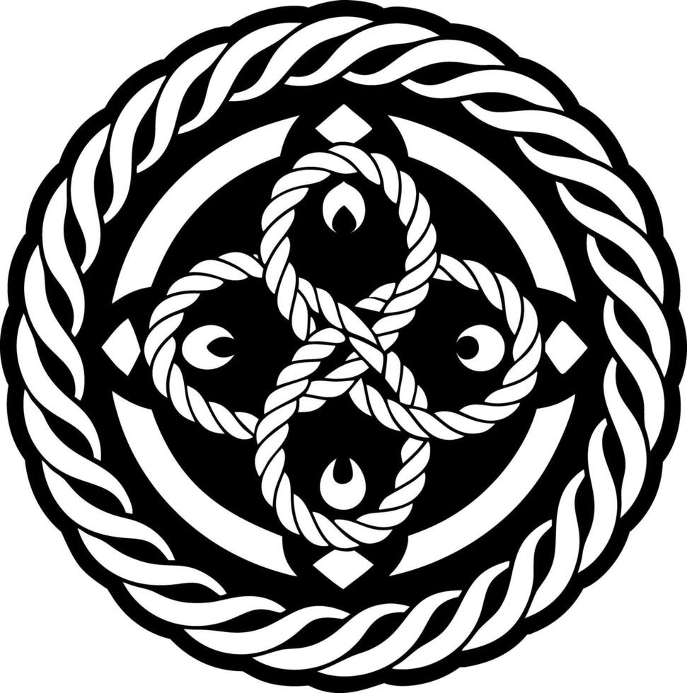 A filled style icon of rope knot symbol vector