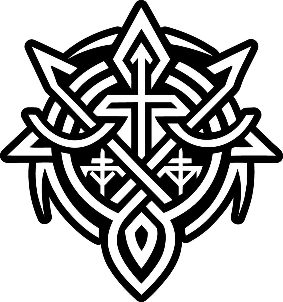 A solid style icon of rune power symbol vector