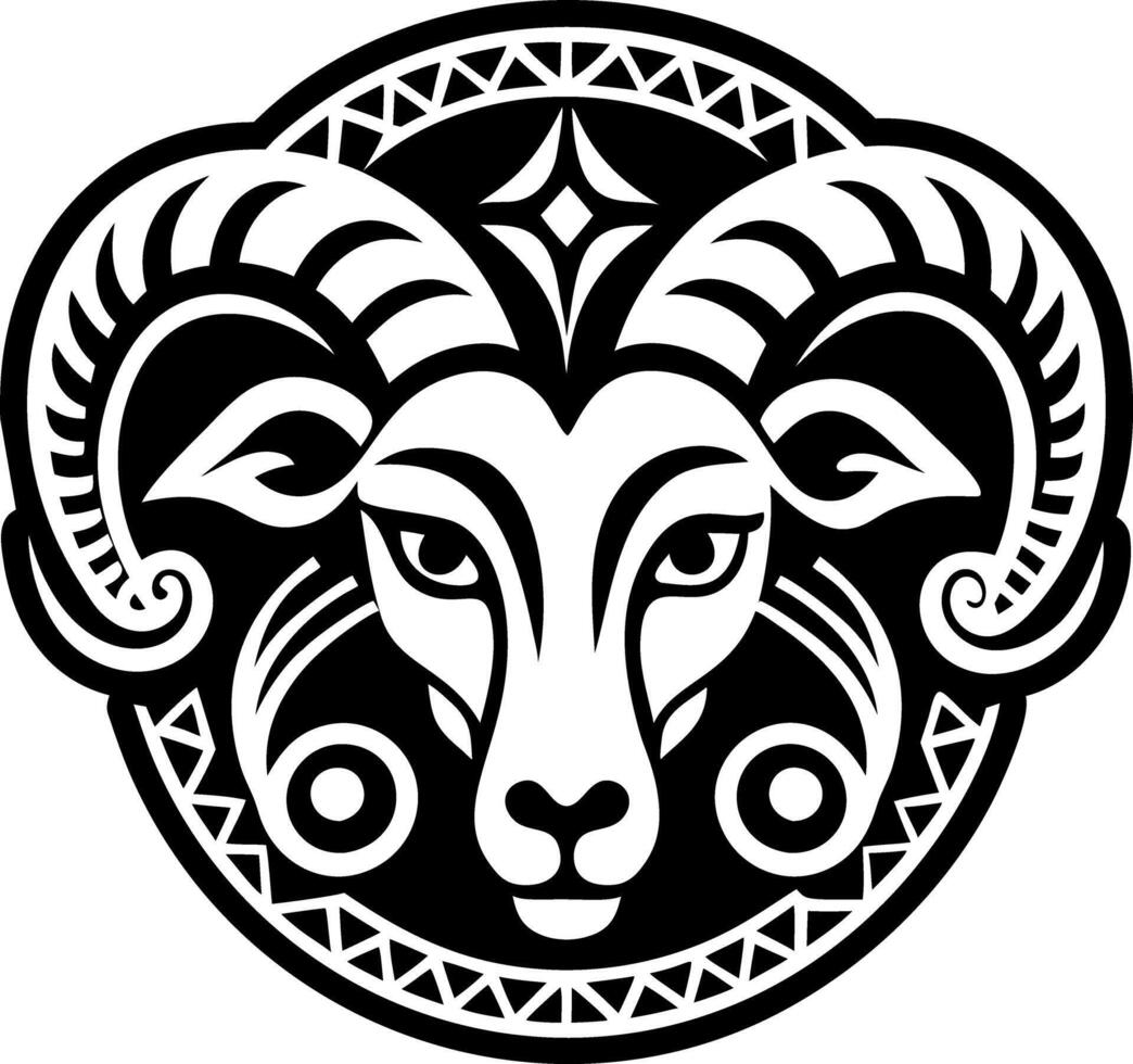 Aries ram icon in filled style vector