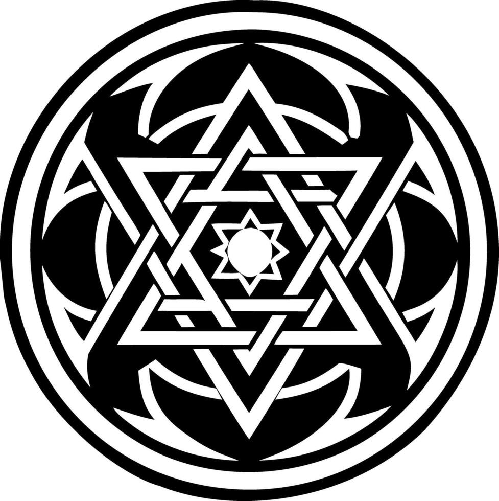 Seal solomon symbol icon in solid style vector