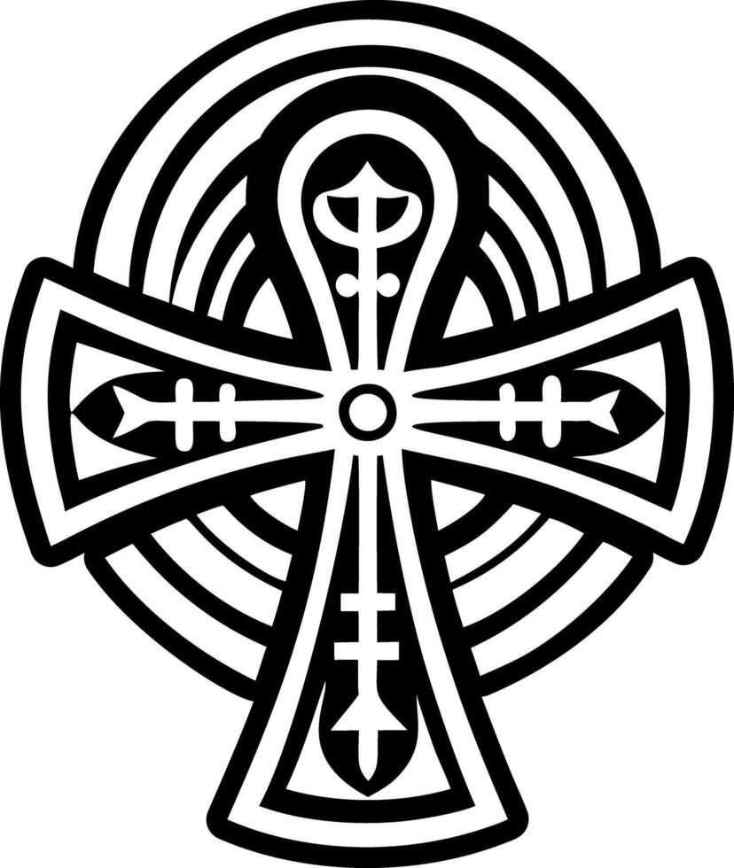 A glyph style icon of ankh vector
