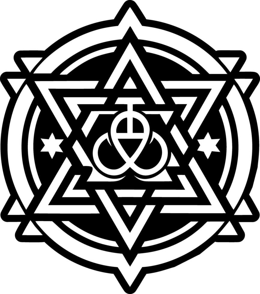 A solid style icon of tetragrammaton symbol vector