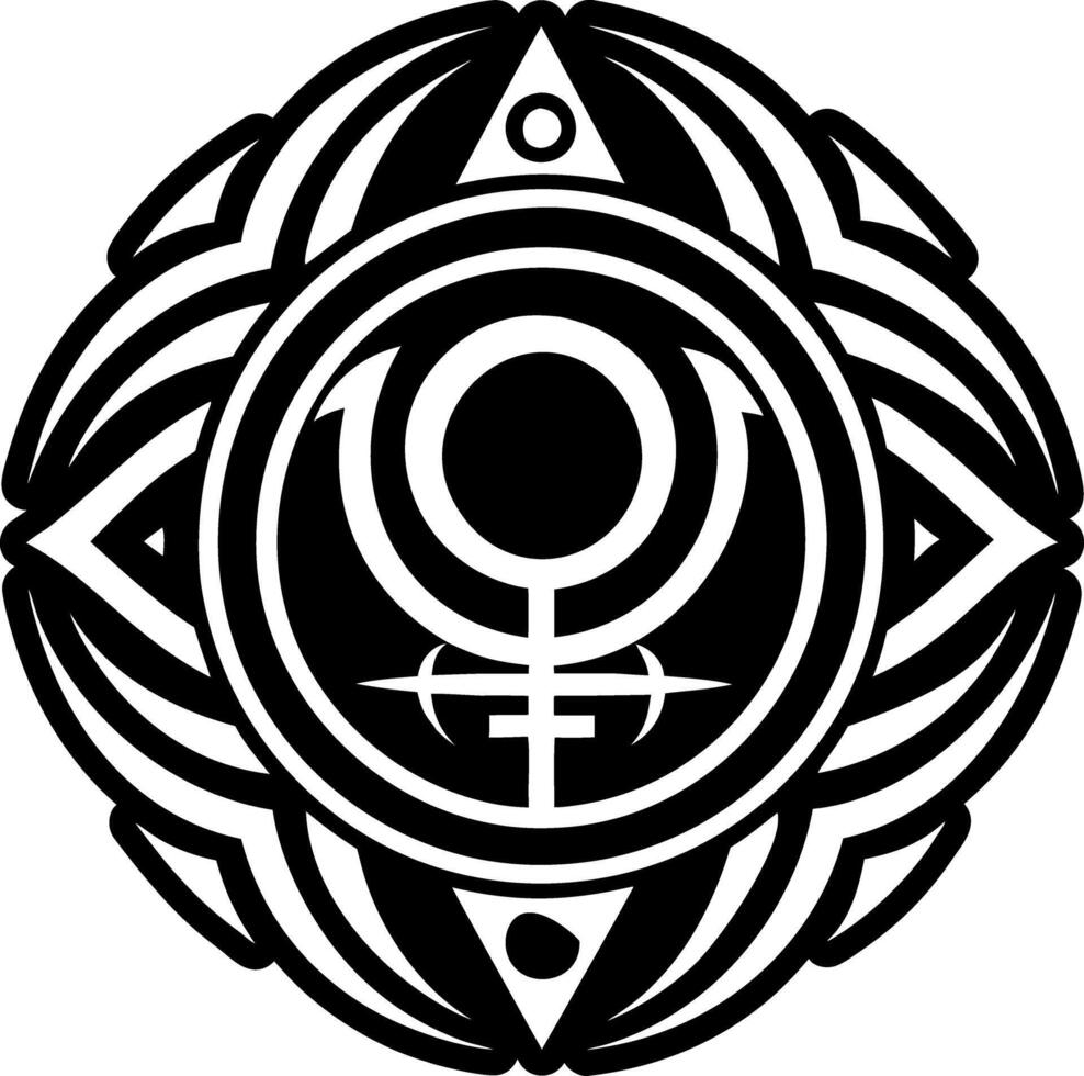 Uranus tattoo icon in solid style vector