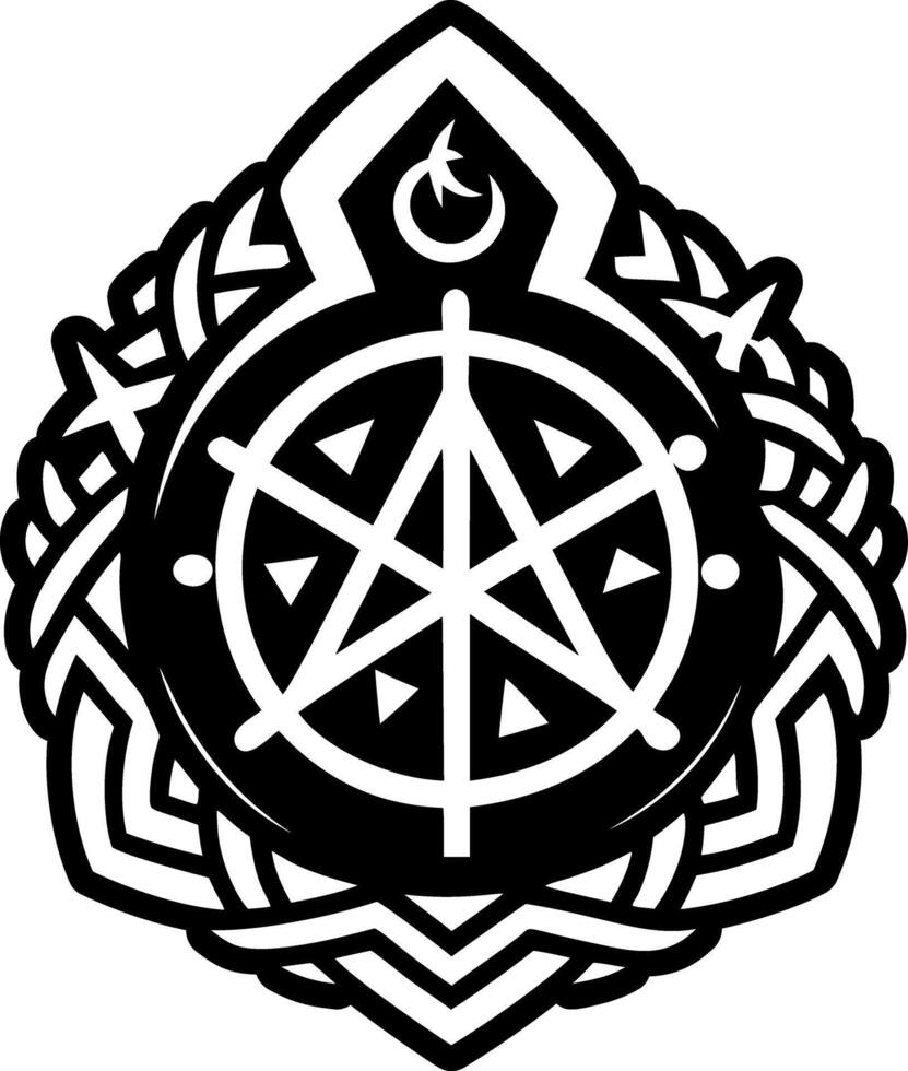 A solid style icon of sigil symbol vector