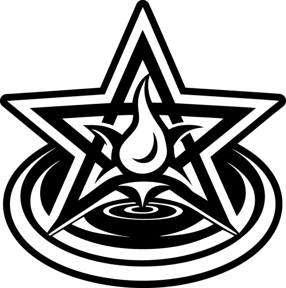 Mystic star icon in glyph style vector
