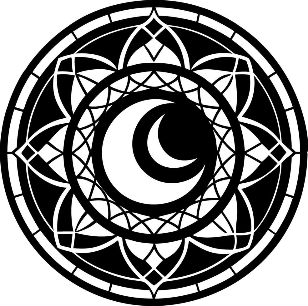 A filled style icon of crescent moon symbol vector