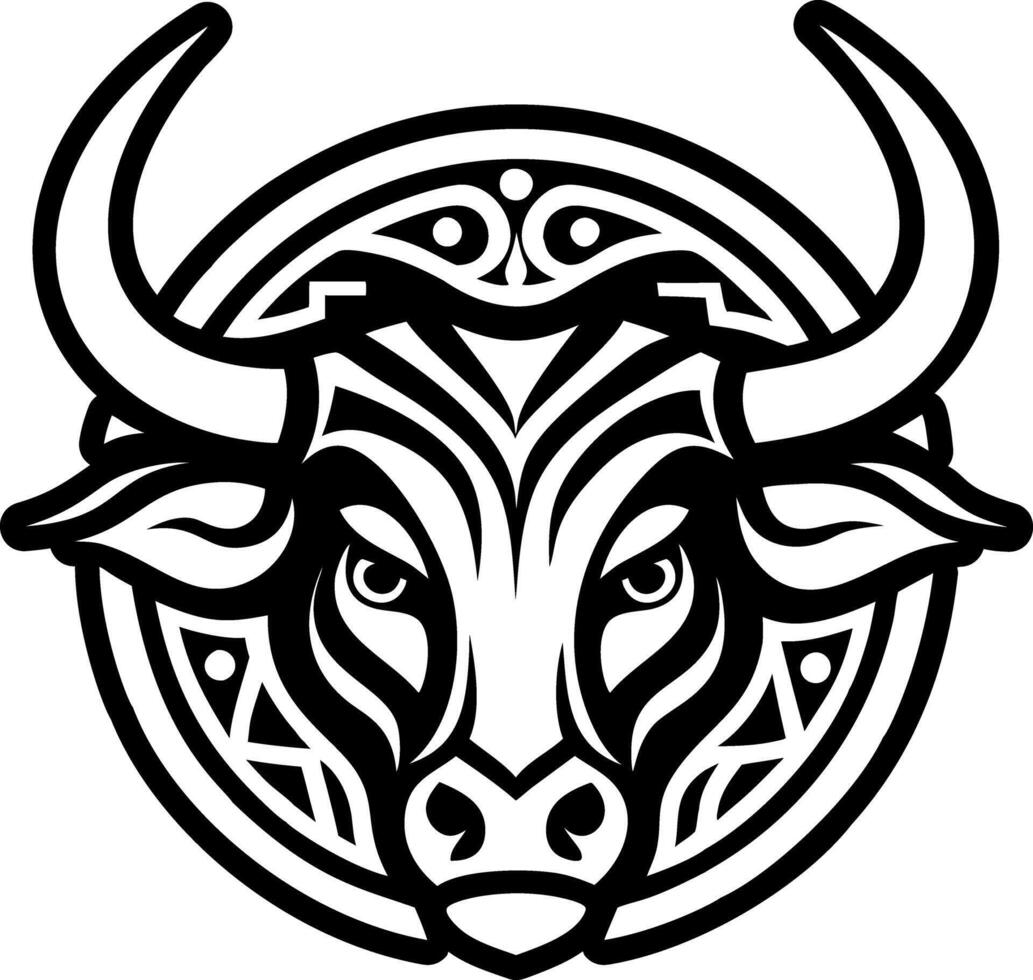 A glyph style icon of taurus bull symbol vector