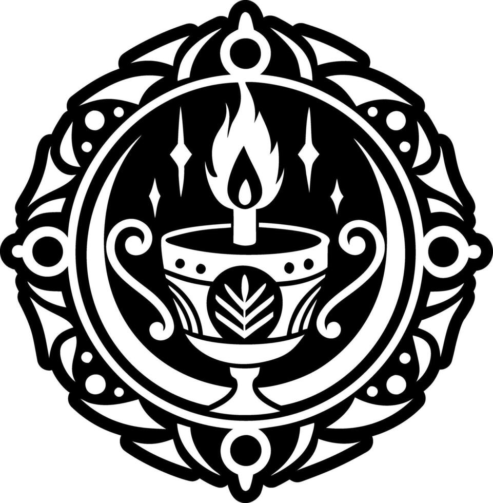 A solid style icon of tarot candle symbol vector