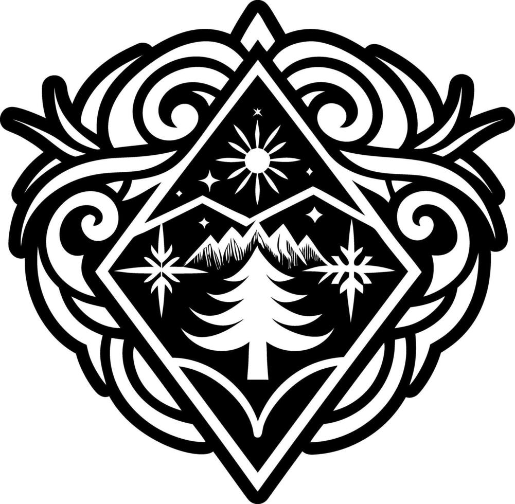 A filled style icon of aurora borealis symbol vector