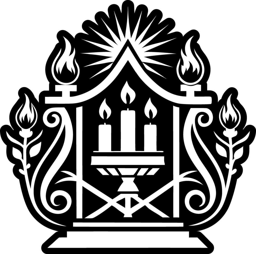 A solid style icon of altar candles symbol vector