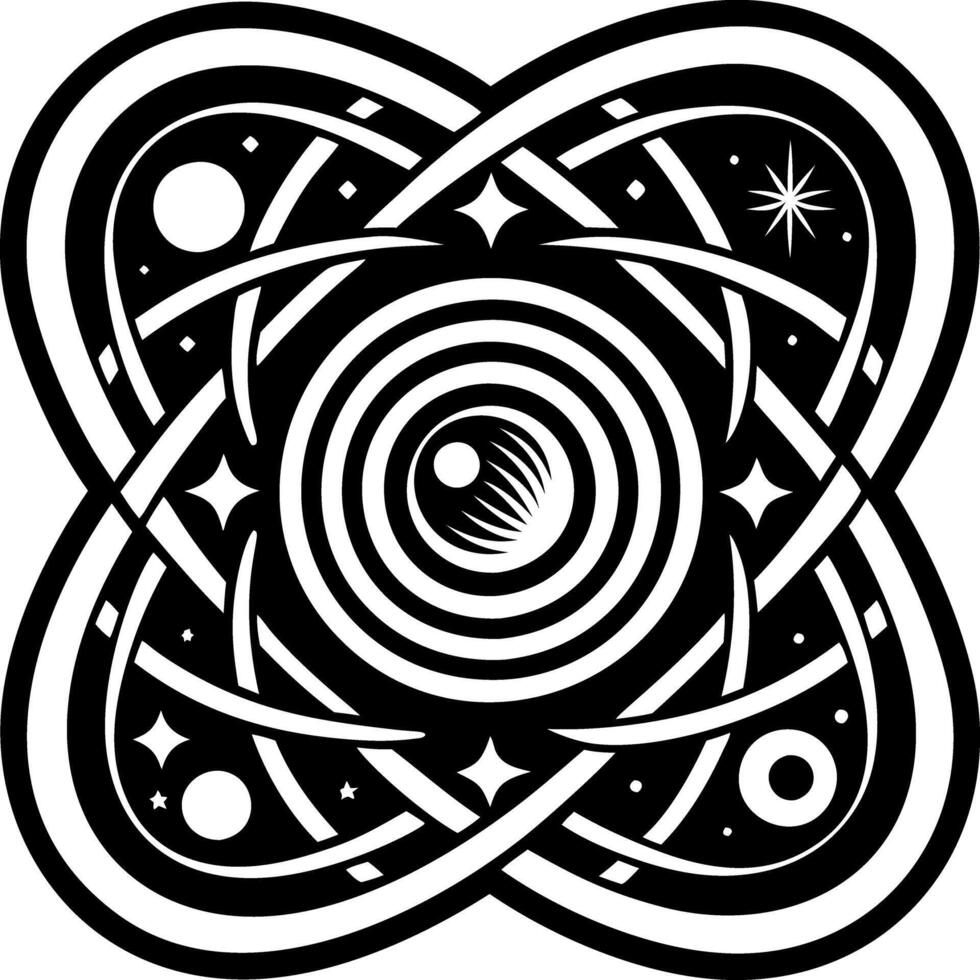 A glyph style icon of cosmic pathway symbol vector