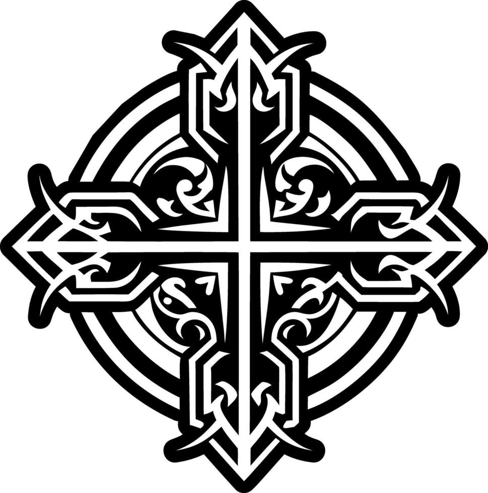 Cross symbol icon in glyph style vector