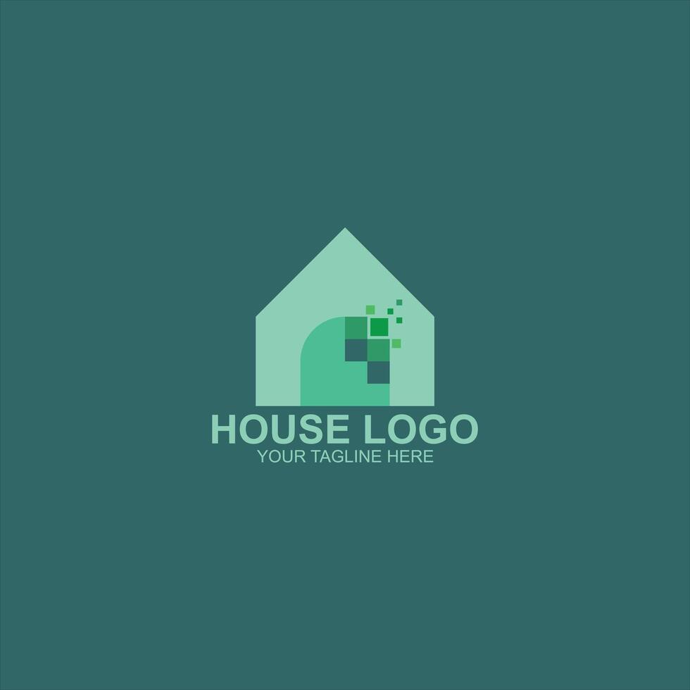 house logo icon for company identity with creative illustration vector