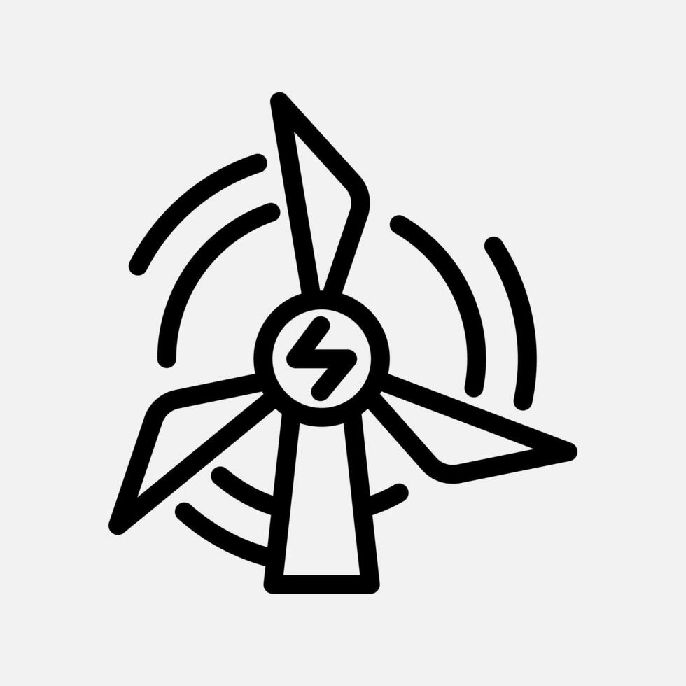 windmill energy icon line, free energy, ecology, renewable and green energy concept. Linear and lineart icon. vector