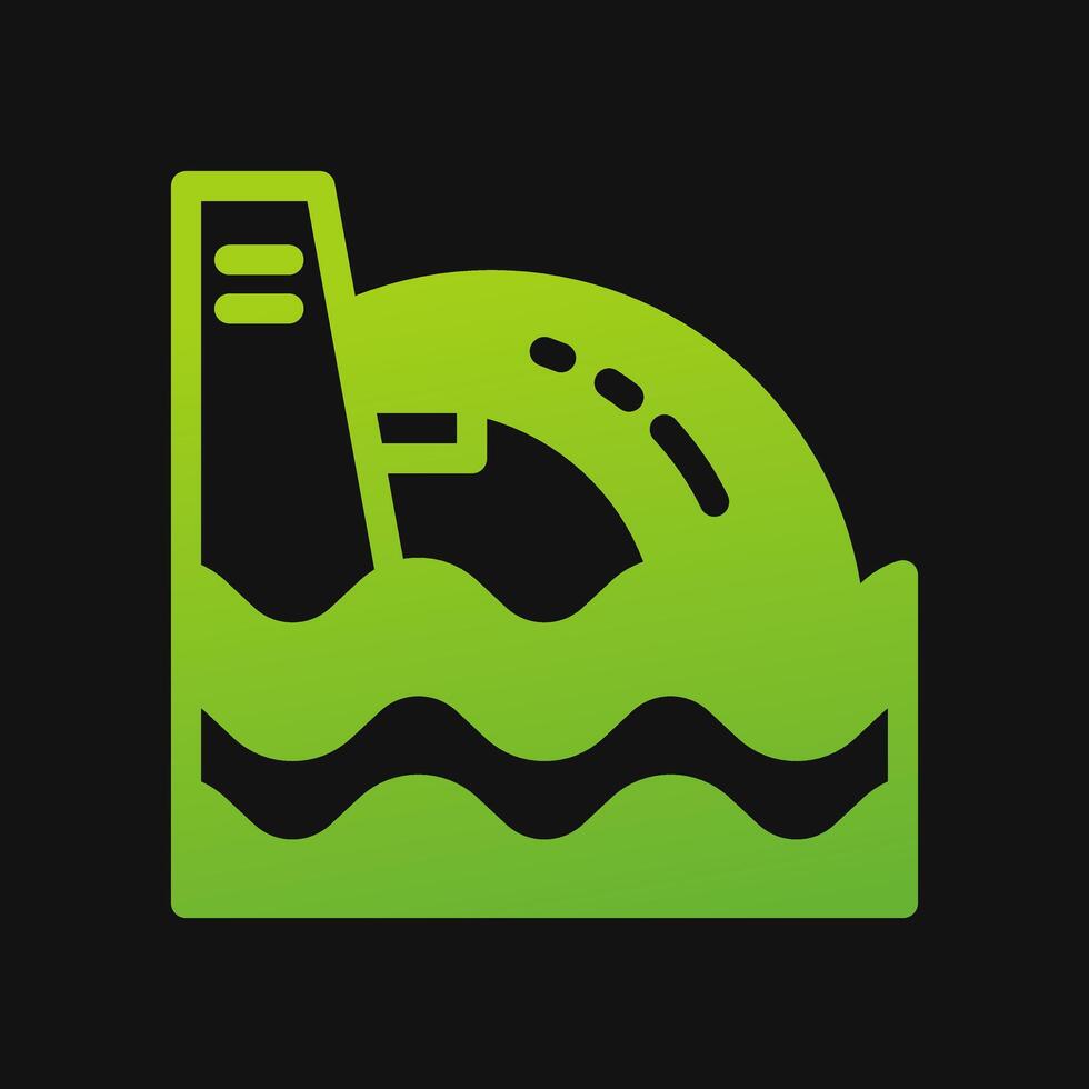 Water dam icon Glyph color, free energy, ecology, renewable and green energy concept. Solid with Gradient color icon. vector