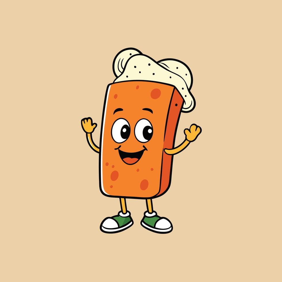 A cookie cartoon character on white background vector