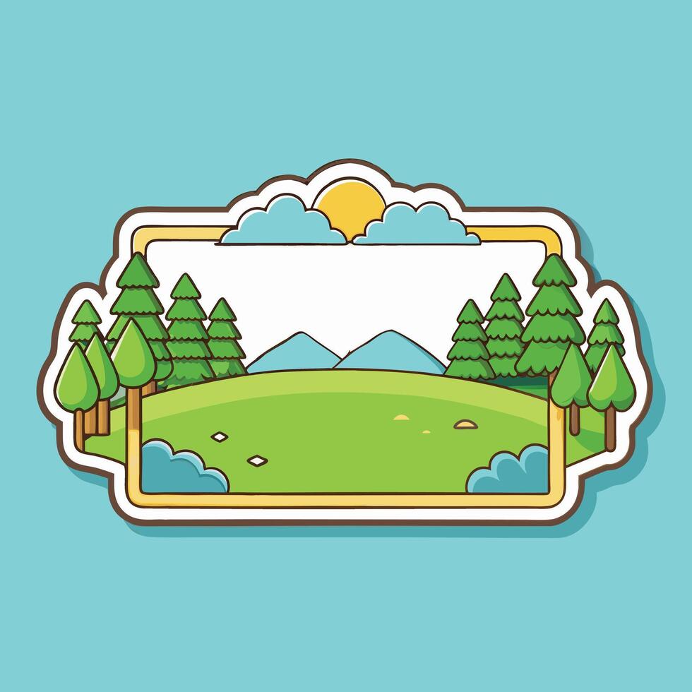 Beautiful sunset or sunrise with green and yellow glowing sky vector