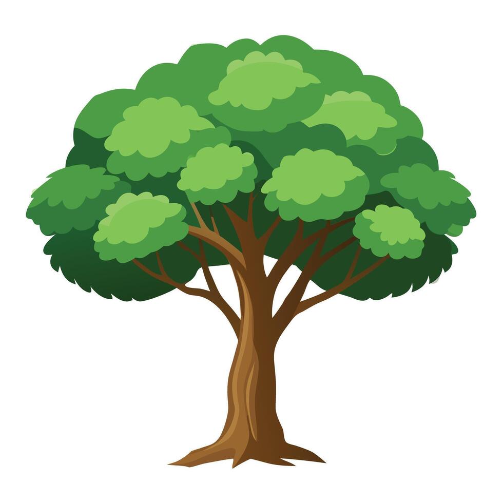 Tree 2d animation style design and background vector
