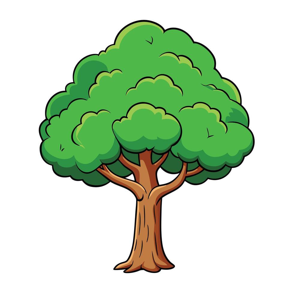 Realistic Tree Illustration isolated on white screen vector