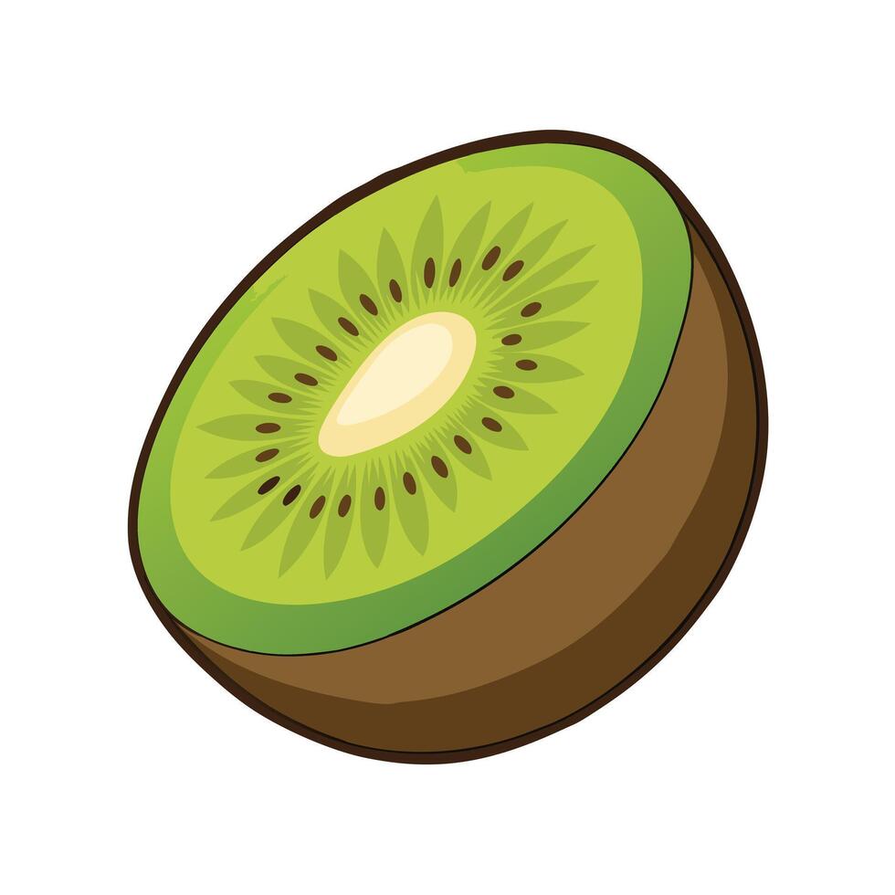 Cartoon kiwi fruit isolated on white background vector