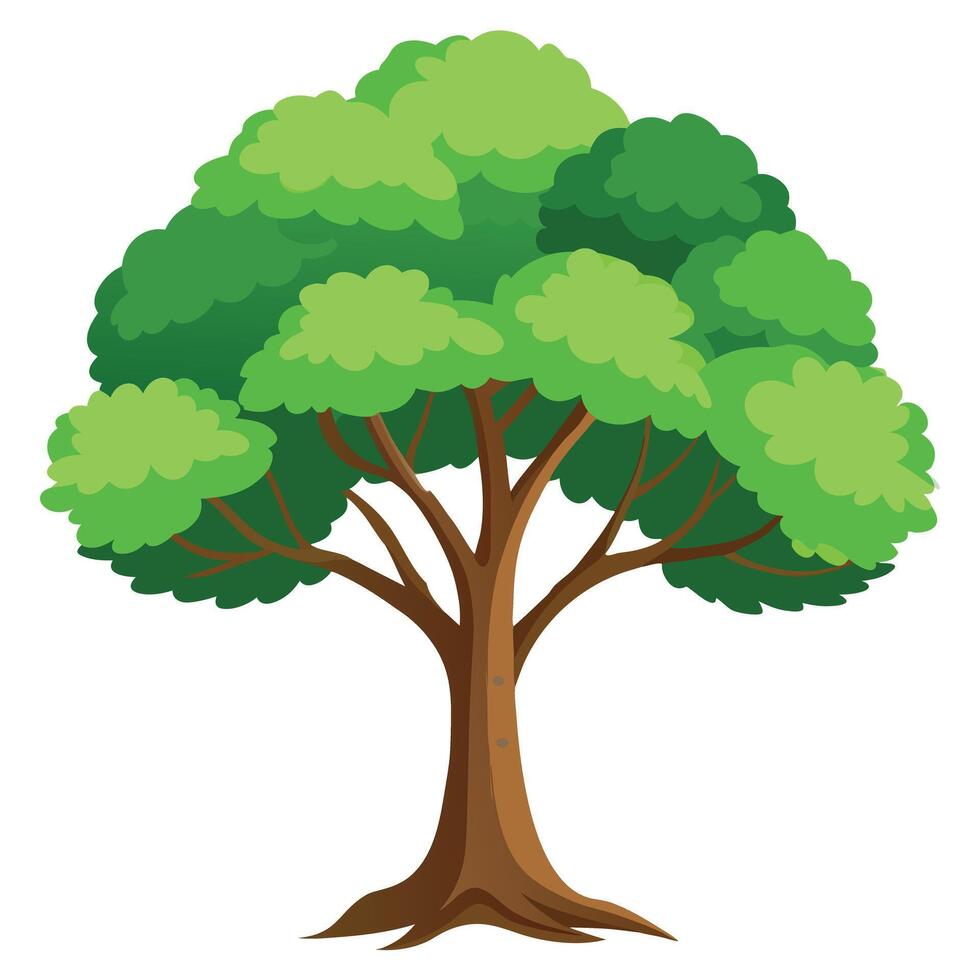 Big tree isolated cartoon vector