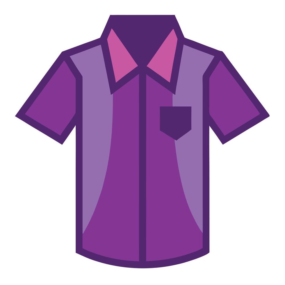 A purple shirt with a pocket vector