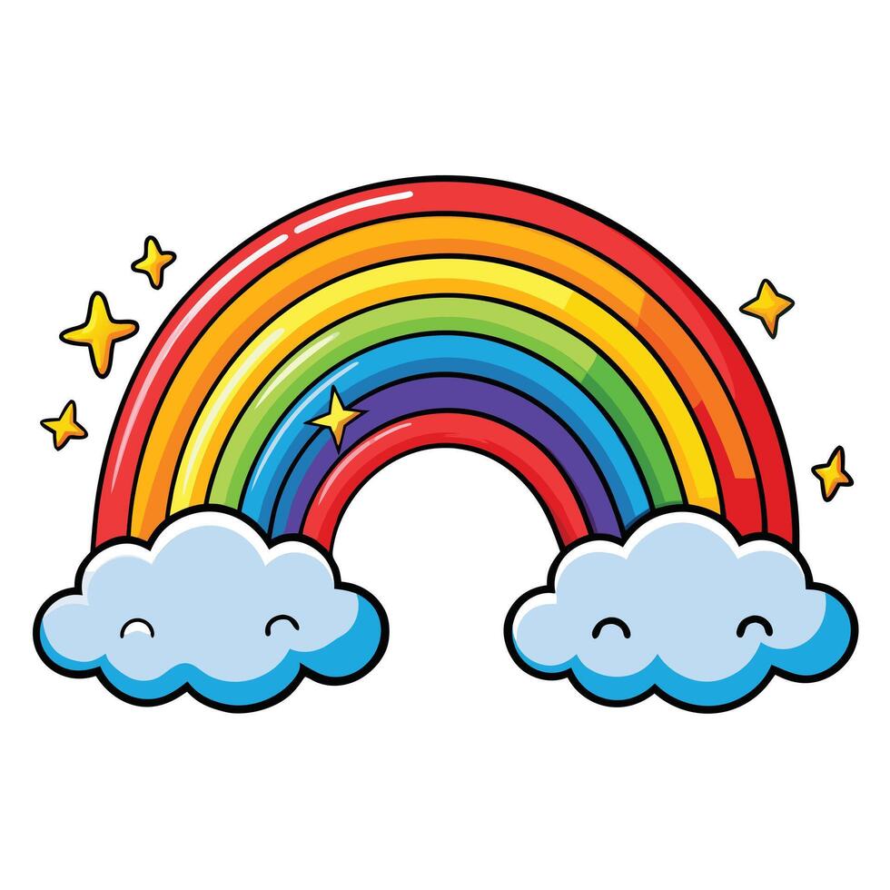 Cartoon Rainbow on white background vector