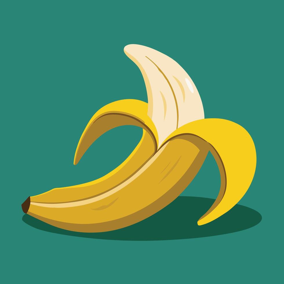 Peeled banana fruit icon vector