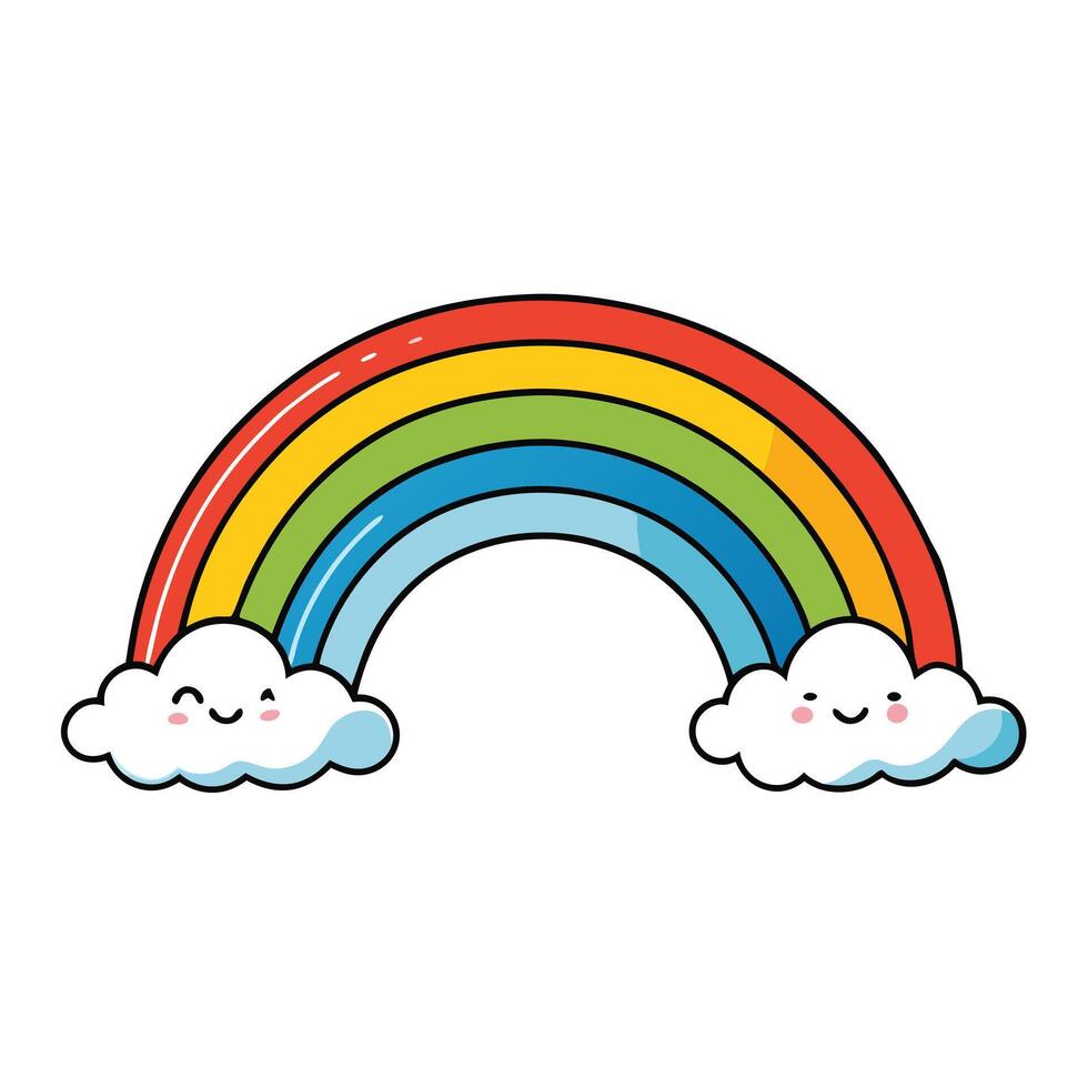 Rainbow realistic transparent in different shape isolated vector