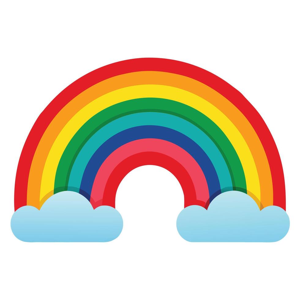 Realistic rainbow arch background vector