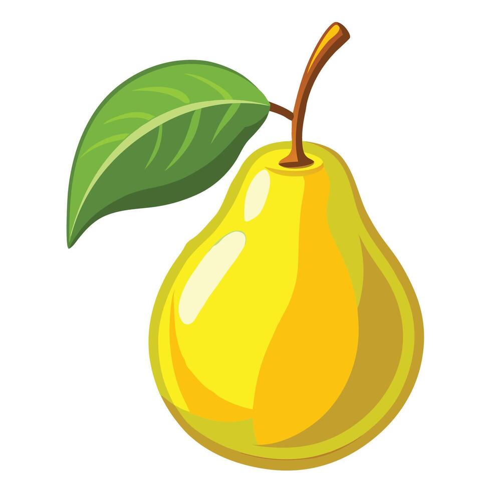 Isolated pear fruit on white background vector