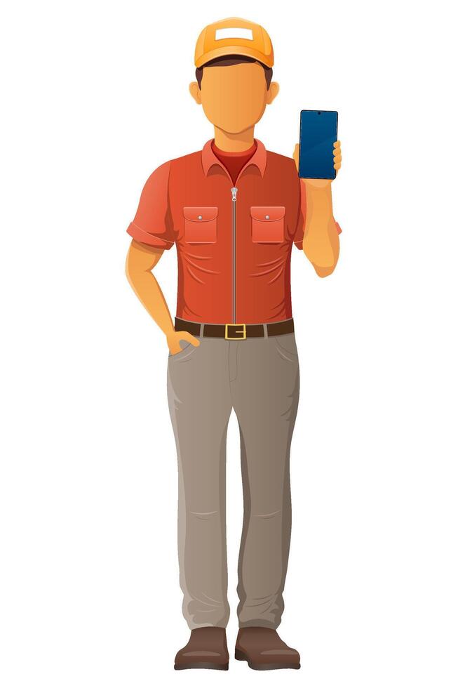 delivery young man courier service fast express illustration isolated on background vector