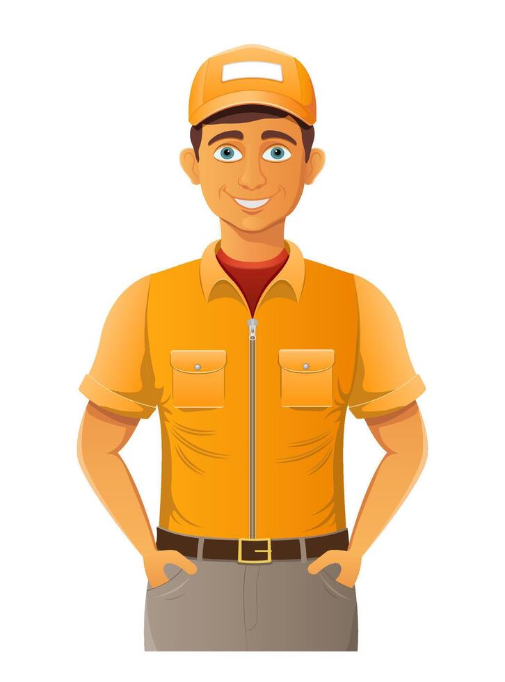 delivery young man fast express illustration isolated on background vector