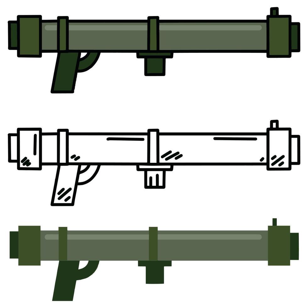 Bazooka gun. Rocket rpg launcher. vector
