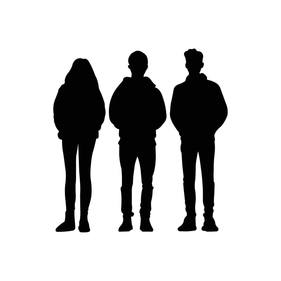 Group of Abstract Silhouette People for Visual Media Projects vector