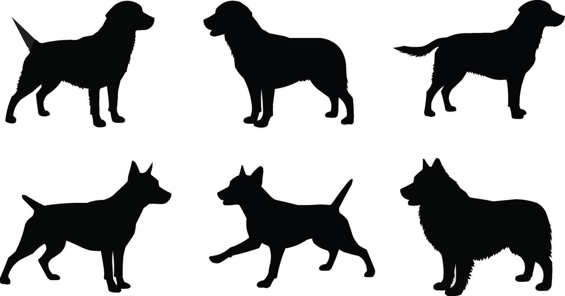 Set of Farm Goat Silhouettes for Design Projects vector