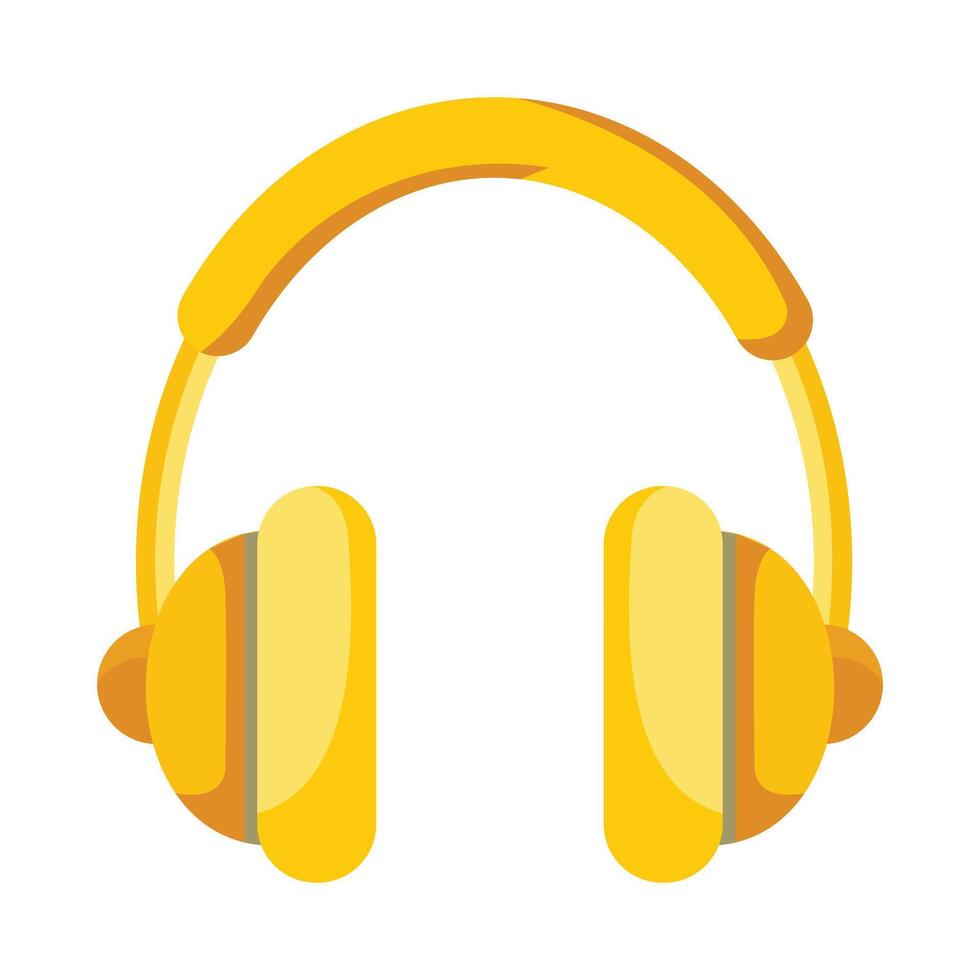 Illustration of Yellow Headphones Isolated on White Background vector