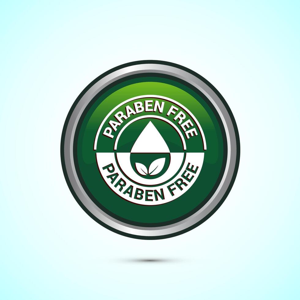 Paraben free icon, suitable for product label. Green color round button design vector