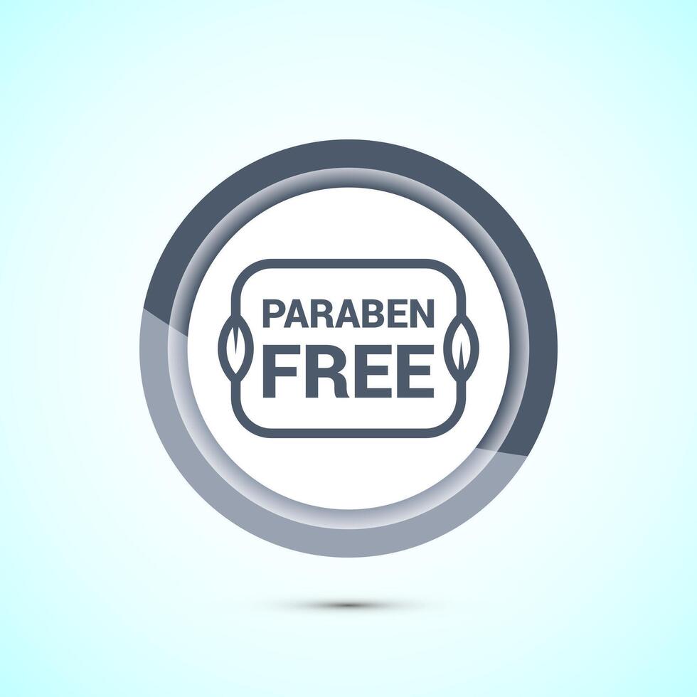 Paraben free icon, suitable for product label. Gray color button design vector