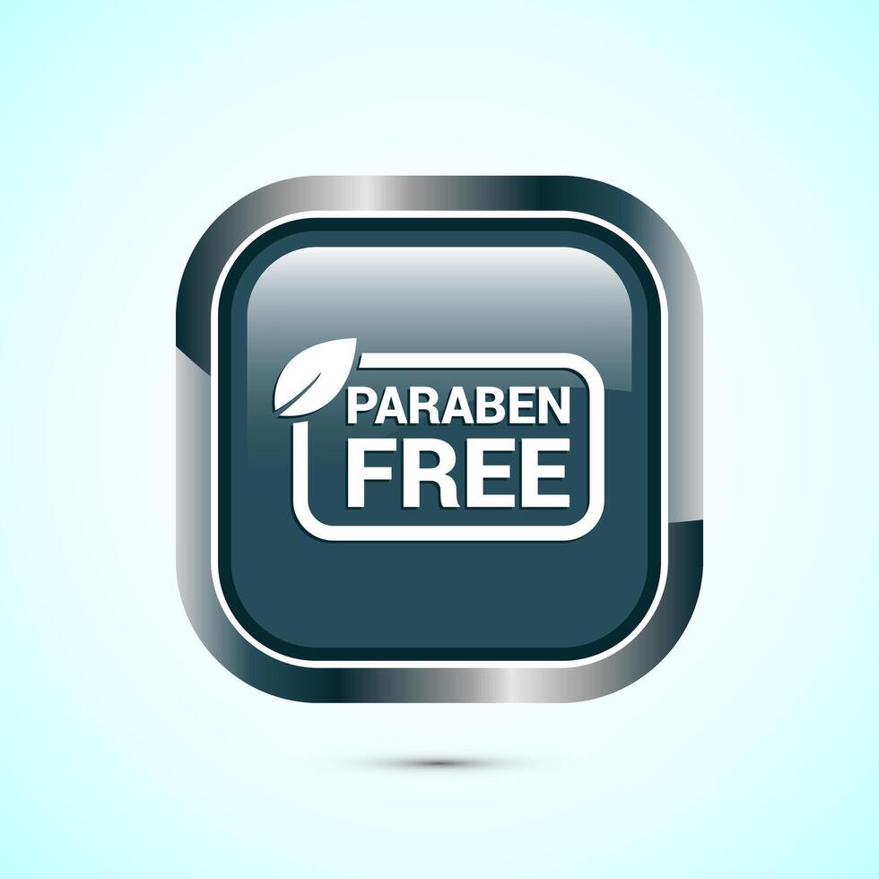 Paraben free icon, suitable for product label. Gray color square button design vector