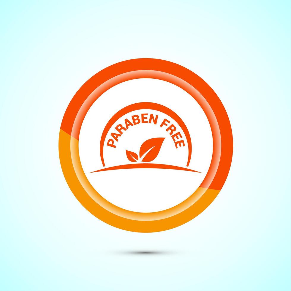 Paraben free icon, suitable for product label. Orange color button design vector