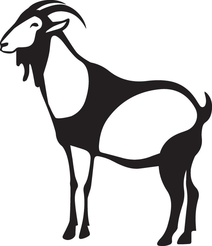 Black And White Goat Icon , vector