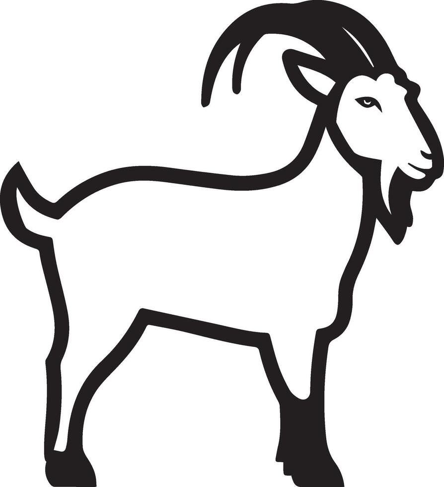 Goat Silhouette Logo Type Icon vector