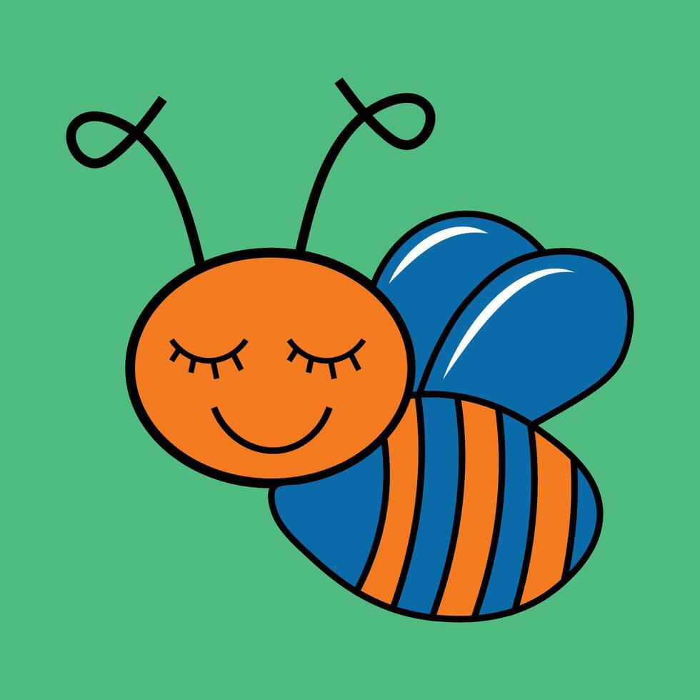 Smiling honey bee art. vector