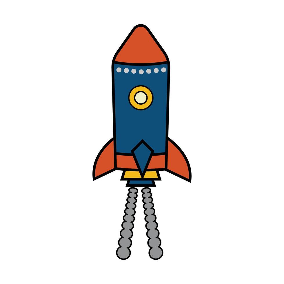 Rocket ship art illustration. vector