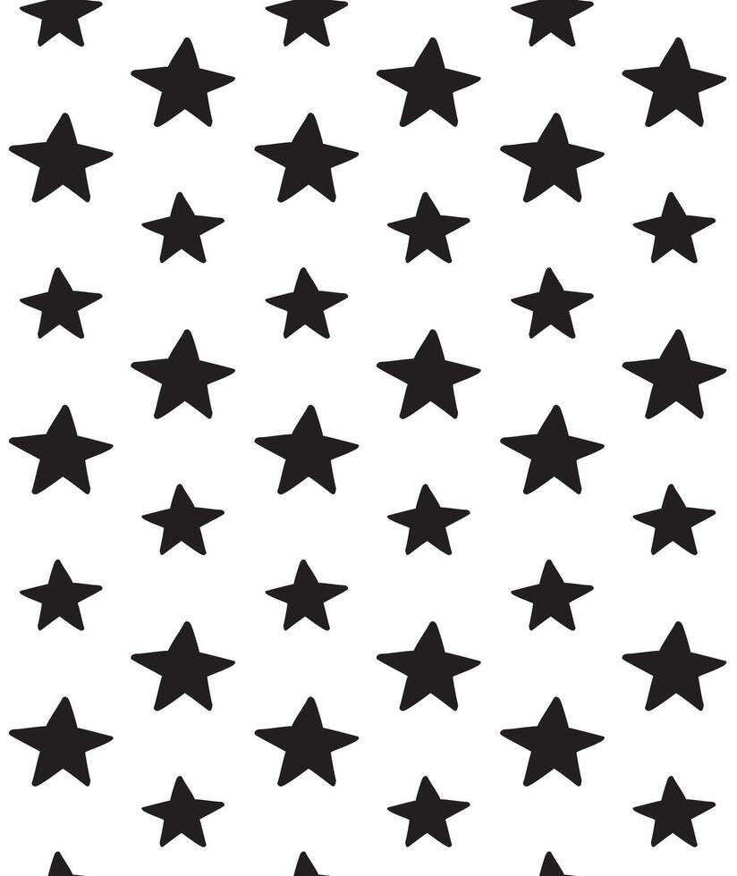 Seamless pattern of hand drawn doodle sketch star silhouette isolated on white background vector