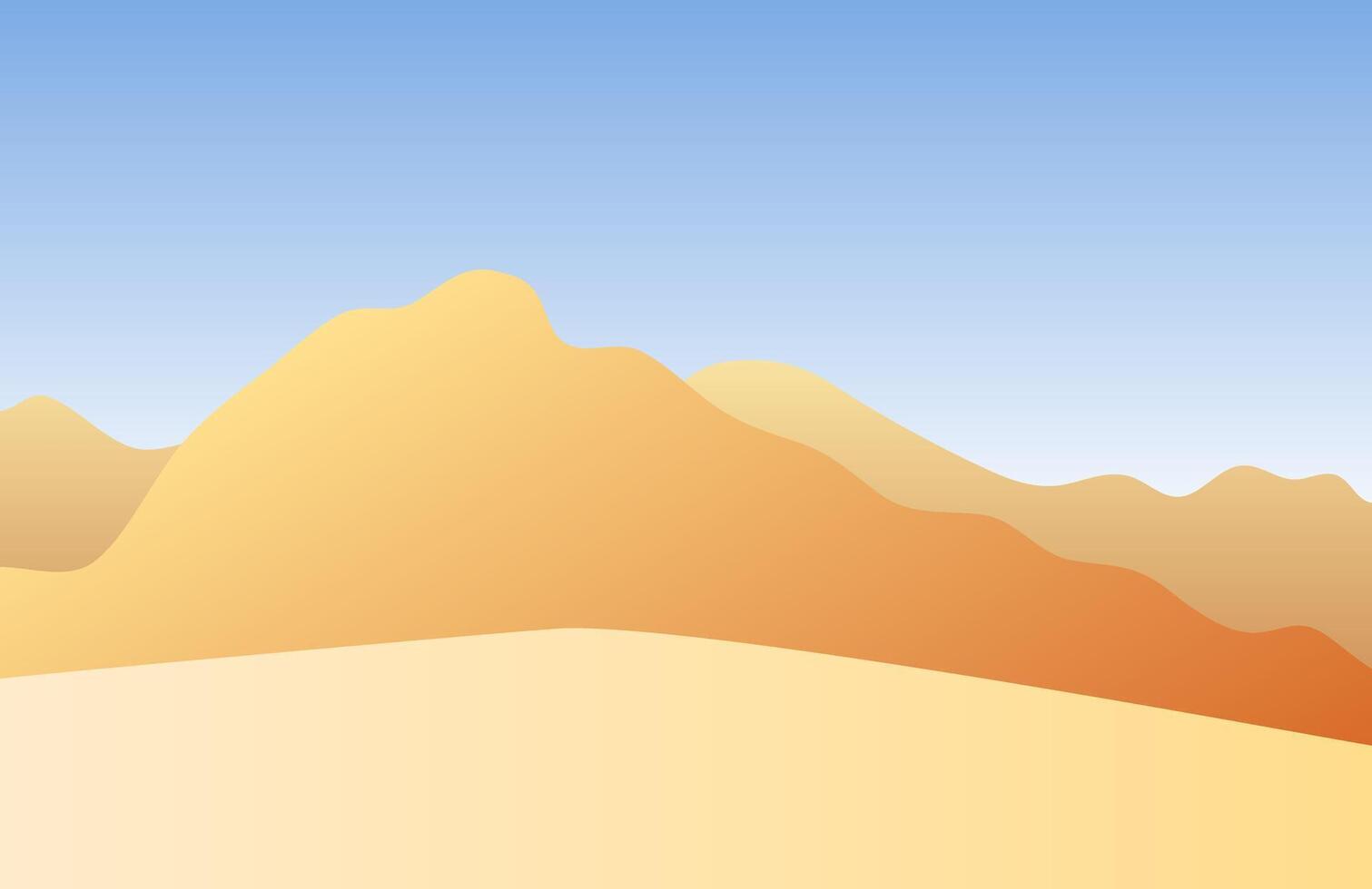 Colored flat landscape with sand and mountains vector