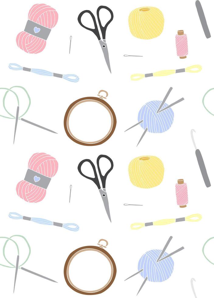 Pattern of many doodle sketch threads vector