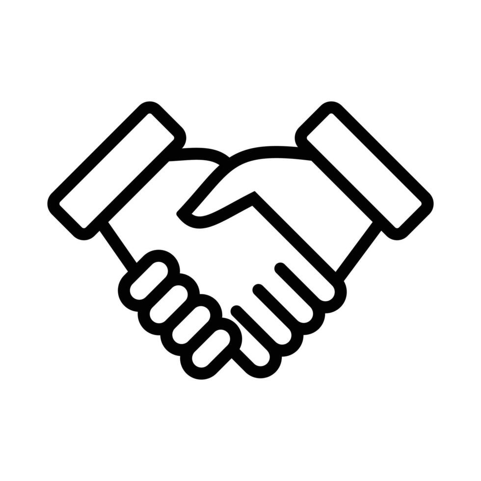 Heart Shaped Handshake Line Art Icon vector